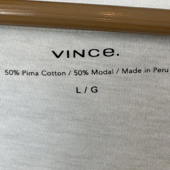 Vince Women's Pima Cotton Modal White Tee Shirt Size L NWOT Elevated Basics - Picture 5 of 7